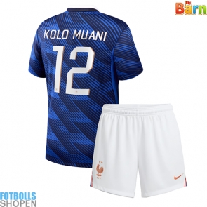 Billiga Frankrike Randal Kolo Muani #12 Hemmatröja Barn VM 2026 Kortärmad (+ Korta byxor)